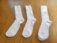 ホワイト クルーソックス 3足 セット 丈25cm 足サイズ約24-25cm