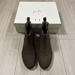 美品　PICHE ABAHOUSEブラウンスエードサイドゴアブーツサイズ24cm