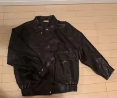 ダークブラウン 合成皮革ジャケット Mサイズ