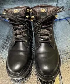 MK マイケルコース　ブラック レザー アンクルブーツ