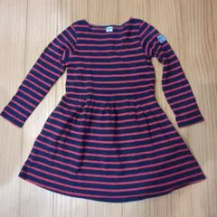 Noeil aime BeBe ネイビー/レッド ストライプ ワンピース 120