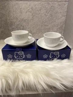 【新品未使用】ハローキティカップ&ソーサー2客2000年ノベルティ レア非売品