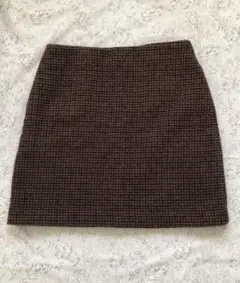 ユニクロ　ブラウンチェックミニスカート
