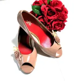 KIBERA パンプス　23.5 ピンクベージュ　幅広