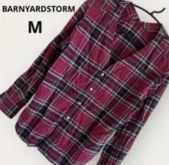 バンヤードストーム Vネック チェックシャツ M リヨセル配合 上質 美品