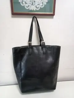 HIROFU 本革　Hロゴ　トートバックA4サイズ収納可能　黒