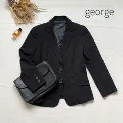 美品　George　ジョージ　テーラードジャケット　7AR　M相当　ブラック