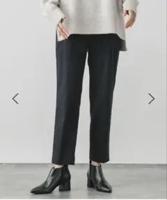 GLOBAL WORK あったかスゴラク ストレッチパンツ 裏起毛 S ネイビー