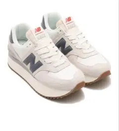 New Balance 574 ホワイト/グレー スニーカー