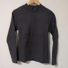 リブ編みハイネック タートルネック 長袖トップス 裏起毛 XL