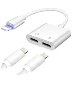iPhone 変換アダプター 2in1 音楽 充電 超小型 コンパクト