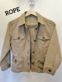 ROPE　ロペ　♬デニムジャケット♬　Gジャン カーキ　薄手　麻・綿　9ATのサムネイル