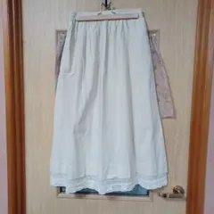 Samansa Mos2　裾重ねレースペチスカート ベージュ　美品　翌日発送