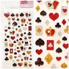 【おまけ付き】2000年初期購入 グリッターラメのトランプシール ハートシール