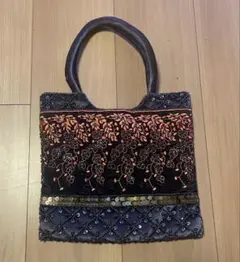 【未使用】華やかビーズ刺繍ハンドバッグ フォーマル・パーティーバッグ