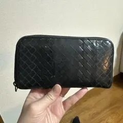 ◇ボッテガヴェネタ◇レザー/イントレチャート/ラウンドジップウォレット/長財布