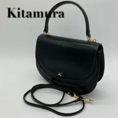 Kitamura キタムラ 2way ショルダーバッグ ブラック黒 ゴールド金具
