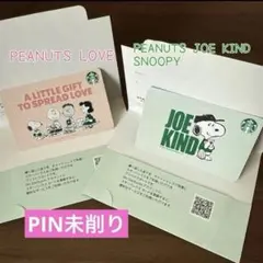 スターバックスカード スヌーピー 2025 スタバカード2枚セット PIN未削り