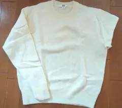 UNIQLO M 白 ラムウール クルーネックセーター 【美品】ゆったり