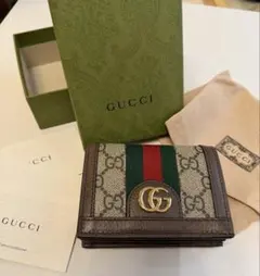 GUCCI 二つ折り財布 ブラウン