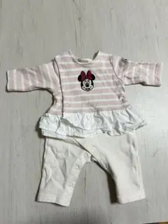 ミニーマウス フリル付きロンパース 70cm