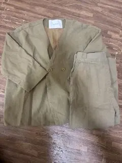 オリーブグリーン スーツセット (ジャケット・パンツ)