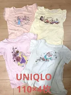 ユニクロ　サイズ110 Tシャツ　4枚　セット　ディズニープリンセス