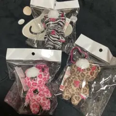 グルーミー しまむら コラボ ヒョウ柄 ゼブラ柄 チャーム 3点セット