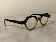 クリアゴールドクラウンパント　伊達眼鏡　サングラス　メガネフレーム　レトロめがね