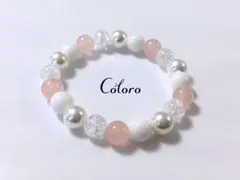 ☆ローズクォーツ・ホワイトオニキス・パール☆パワーストーン（天然石）ブレスレット