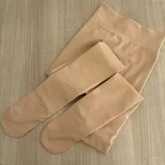 ハイウェスト裏起毛タイツ　ナチュラルベージュ　フリーサイズ