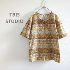 【日本製・綿100%】TBIS STUDIO 総柄カットソー M レトロ 花柄のサムネイル