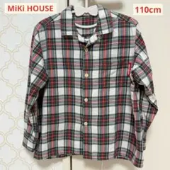 【 美品 】ミキハウス 旧タグ 希少 長袖 チェックシャツ ロゴ 110cm