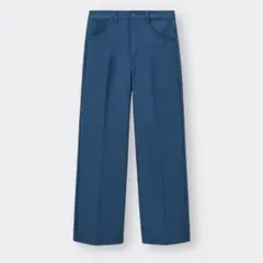 gu センタープレスストレートパンツRS ブルー L サイズ