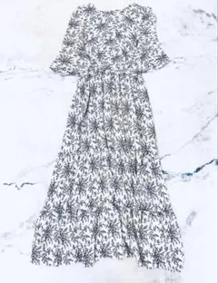 春セール⭐︎カシュクール花柄フレアスリーブマキシドレス　ワンピース　春服