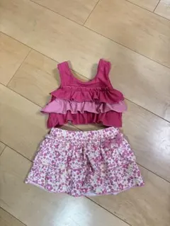 ビスケットクラブ　セパレート水着　90 ピンク　子ども用水着