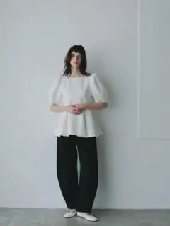 yori ヨリ オーガニックコットンパイルポロカットソー38 ホワイト