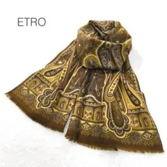 美品✨ETRO エトロ ストール ペイズリー イタリア製 シルク ウール 希少