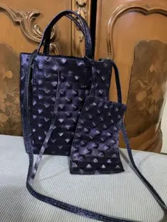 BORSE IN PELLEメタリックダークパープル2wayショルダーバッグのサムネイル