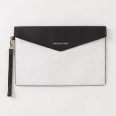 【美品】MICHAEL KORS クラッチバッグ MK柄 ネイビー×ホワイトのサムネイル