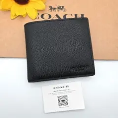 COACH 折り財布 新品 ブラック お札入れ 小銭入れ 新作 在庫わずか