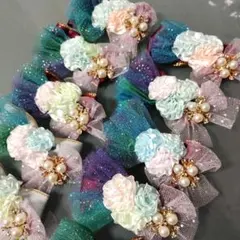 犬 トリミングリボン トリミングチョーカー 10点 誕生日 紫陽花　花