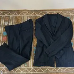 【EDIFICE】ネイビーストライプスーツ(セットアップ)★日本製