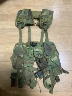 (P-29)US.90sウッドランド、タクティカルロードベアリングベスト米軍実物