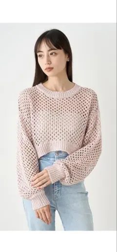 SNIDEL ラメメッシュニットプルオーバー 春ニット