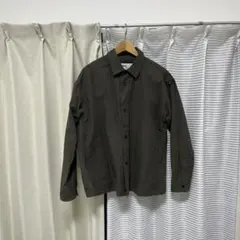 ダークグリーン コットン ボタンシャツのサムネイル