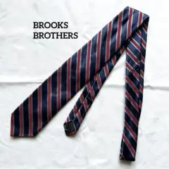 ブルックスブラザーズ　ネクタイ　ストライプ柄　レジメンタル　ネイビー／レッド