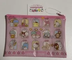 サンリオキャラクターズ フラットポーチ ZIPPER BAG ピンク