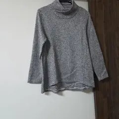 グレー タートルネックニット 長袖