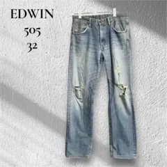 EDWIN BT503 ヴィンテージ ダメージ加工 ストレートデニム 28×31 